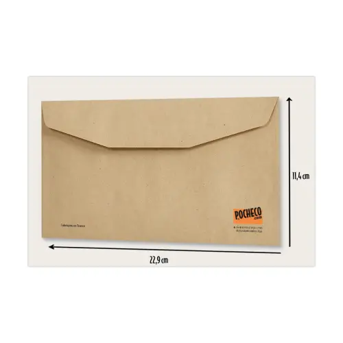 1000 Enveloppes MSP papier kraft 85g 114x229mm sans fenêtre