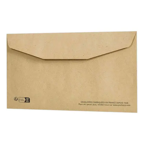 1000 Enveloppes MSP papier kraft - 85g - 114x229mm - Fenêtre 35x100mm - POCHECO