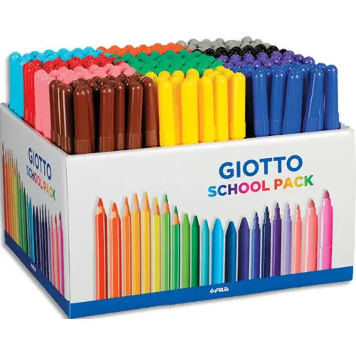 Feutre de coloriage GIOTTO TURBO COLOR pointe moyenne - encre lavable - coloris assortis - lot de 288 