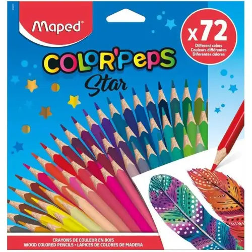 Crayon de couleur MAPED COLOR PEPS - mine 3,2mm - coloris assortis - lot de 72