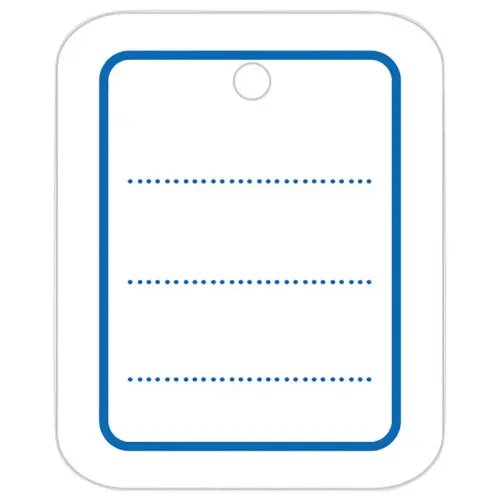1000 Etiquettes perforées cadre et lignes bleus 30x37 mm 1000étiq/boîte