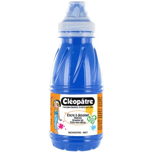 Encre à dessiner à base d'eau - CLEOPÂTRE - 500ml - bleu