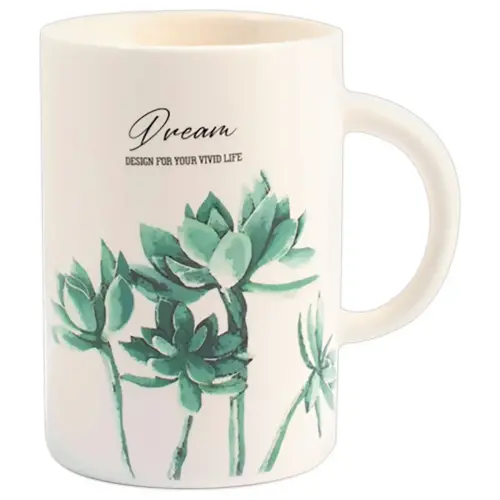 6 Mugs Botanique de 40 cl en porcelaine