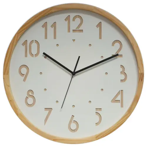 Horloge murale 41 cm cadran bois 