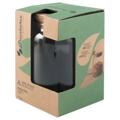 Pot en verre recycl&eacute; avec couvercle li&egrave;ge 0,86L 