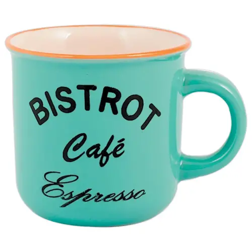 6 Tasses &agrave; caf&eacute; gr&egrave;s 12 cl - coloris assortis 