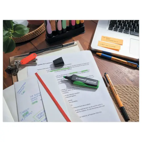 8 Surligneurs GREEN BOSS - Pointe biseautée - Set de bureau - STABILO