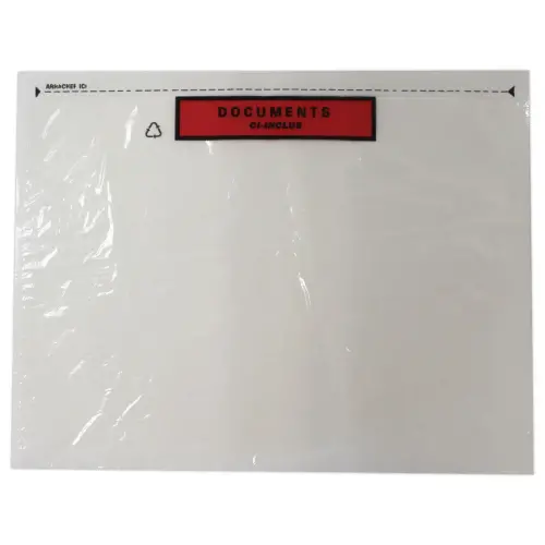 100 Pochettes adhésives 'DOCUMENTS CI-INCLUS' format C4 330x262 mm