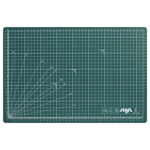 Plaque de découpe multifonctions - Face quadrillée 5 x 5cm - Sign