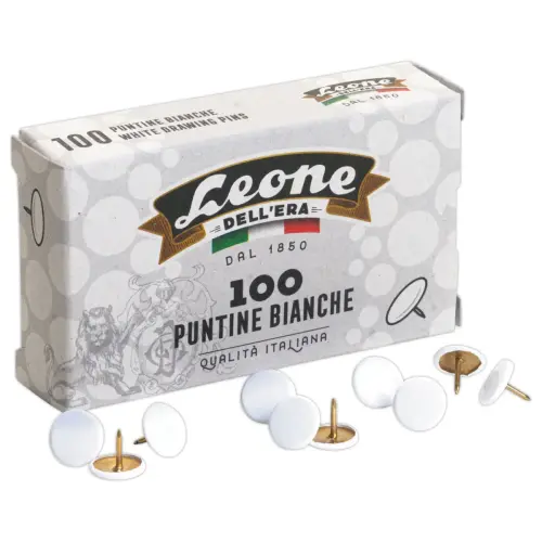 100 Punaises acier - Tête capsulée blanche - DELL'ERA