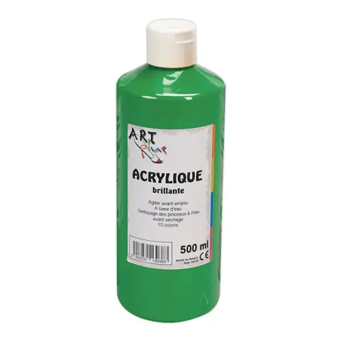 Gouache acrylique  - ART PLUS - vert - flacon de 500 ml 
