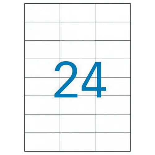 100 planches de 24 &eacute;tiquettes de signalisation, 70x35 mm, 100% recycl&eacute; 