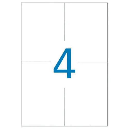 100 planches de 4 &eacute;tiquettes de signalisation - 105x148,5 mm - 100% recycl&eacute; 