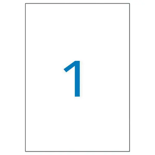 100 planches de 1 étiquette de signalisation - 210x297 mm -100% recyclé