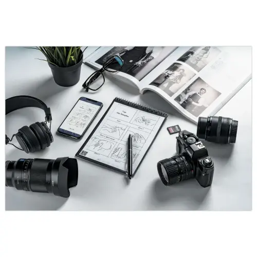Bloc-notes connecté et réutilisable à l'infini Rocketbook Flip Executive - A5 - Noir - 36 pages - ROCKETBOOK