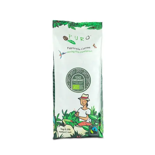 Paquet de café moulu 1Kg Puro Fairtrade Bio - Intensité 7