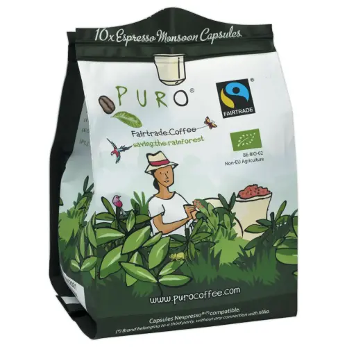 10 capsules de café MonsoonFairtrade Bio - Intensité 7