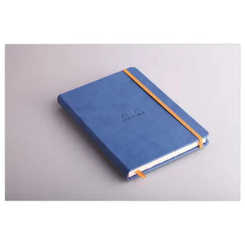 Carnet broché Rhodiarama A5 192 pages - couverture rigide - bleu - RHODIA
