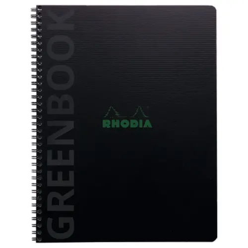 Cahier polypropylène recyclé - 160 pages- A4+ 5x5 - Noir - RHODIA