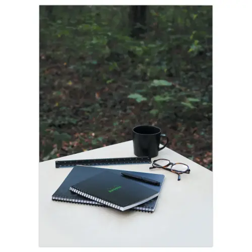 Cahier polypropylène recyclé - 160 pages- A4+ 5x5 - Noir - RHODIA