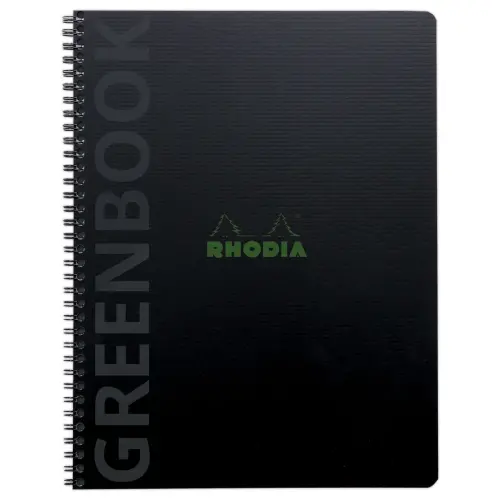Cahier Rhodia polypropylène recyclé 160 pages A4+ Ligné. Noir