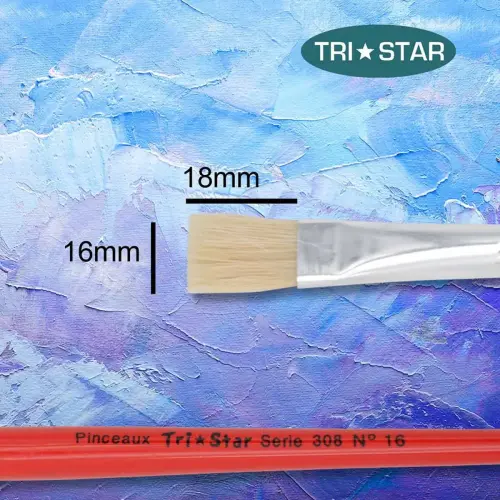 Brosse plate n°16 - OZ - en soie - peinture acrylique et à l'huile