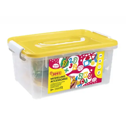 Kit de 96 emporte-pi&egrave;ces en plastique -JOVI -  lettres, chiffres, et forme g&eacute;om&eacute;triques 