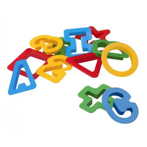 Kit de 96 emporte-pi&egrave;ces en plastique -JOVI -  lettres, chiffres, et forme g&eacute;om&eacute;triques 