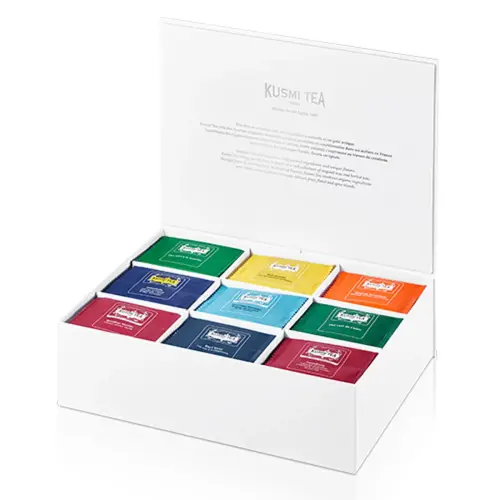 Bo&icirc;te de 100 sachets de th&eacute; Kusmi Tea Bio Assortis 