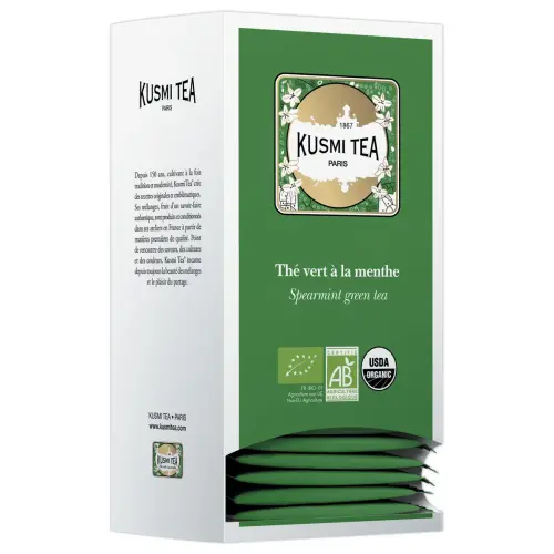 Boîte de 25 sachets de thé Kusmi Tea Bio Thé vert menthe