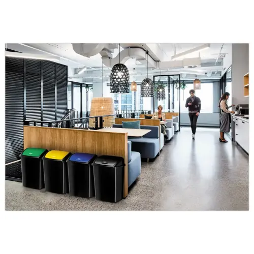 Poubelle à couvercle basculant plastique 50L vert