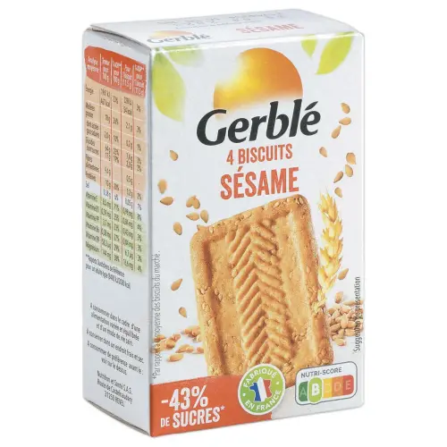 18 Sachets de 4 biscuits - Sésame - GERBLE