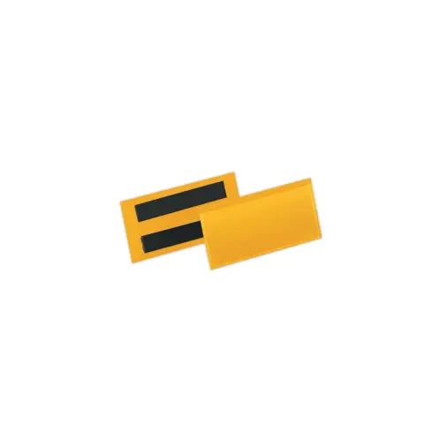 50 Pochettes porte-&eacute;tiquettes magn&eacute;tiques - 100 x 38 mm - Jaune - DURABLE 