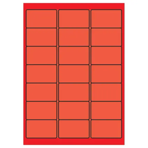 100 Planches d'étiquettes L63,5xH38,1 mm 2100 étiq/ boîte, orange vif