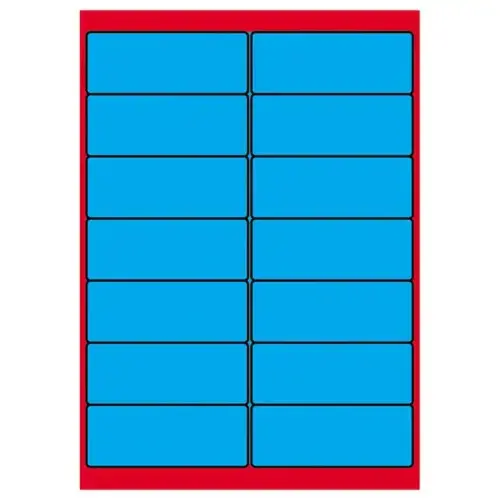 100 Planches d'étiquettes L99xH38,1 mm 1400 étiq/ boîte, bleu vif