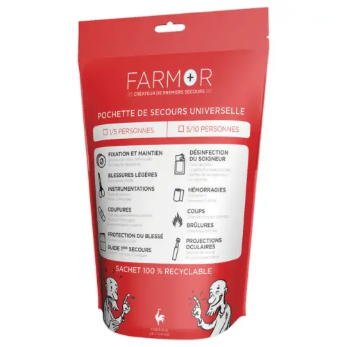Pochette de secours universelle 1/5 pers FARMOR