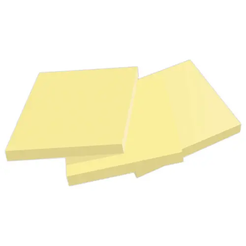 3 Blocs Post-It 4,76 X 4,76 cm, 70 feuilles- jaune 