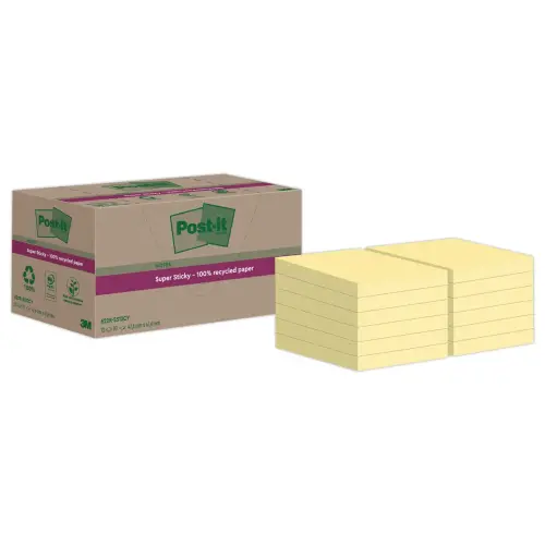 12 Blocs Post-It 4,76 X 4,76 cm, 70 feuilles- jaune