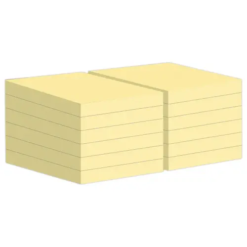 12 Blocs Post-It 4,76 X 4,76 cm, 70 feuilles- jaune