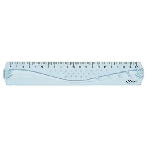 R&egrave;gle plate 20 cm - GEOMETRIC, en plastique recycl&eacute; 