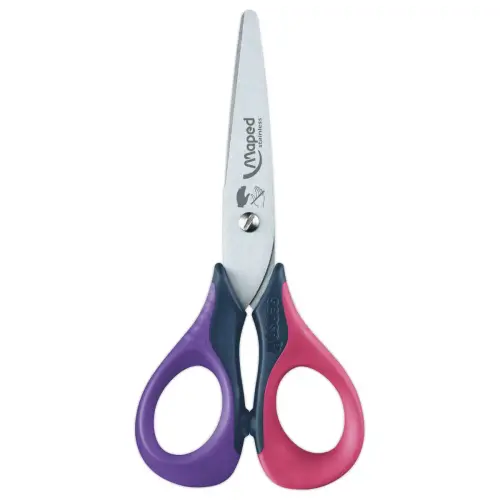Ciseaux SENSOFT GAUCHER 13 cm, ann souples, assortis, pr&eacute;sentoir 