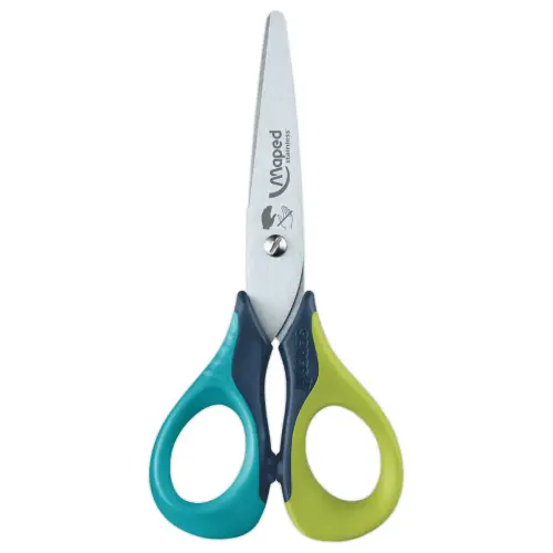 Ciseaux SENSOFT GAUCHER 13 cm, ann souples, assortis, pr&eacute;sentoir 
