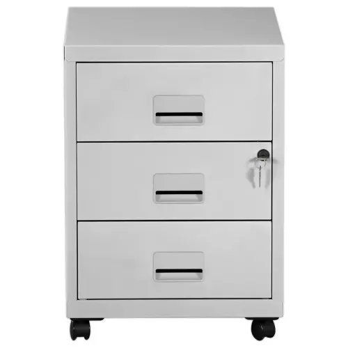 Caisson mobile en métal 3 tiroirs aluminium monté