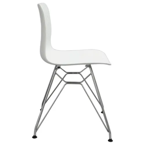 2 Chaises UXSTEEL 2, 4 pieds chromés assise blanche montées