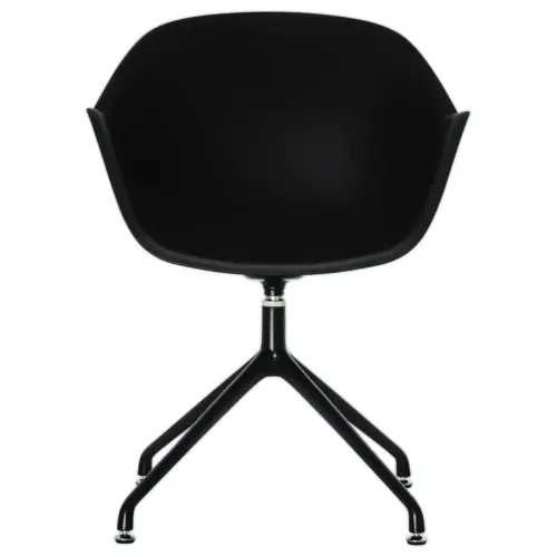 2 Fauteuils MOON Pivotants, 4 pieds noirsassise noire