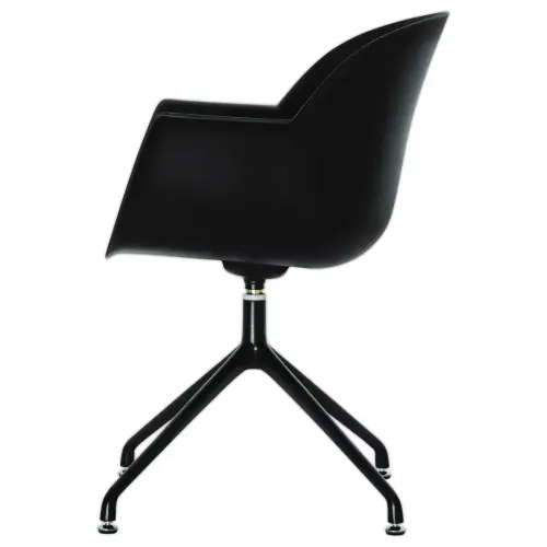 2 Fauteuils MOON Pivotants, 4 pieds noirsassise noire