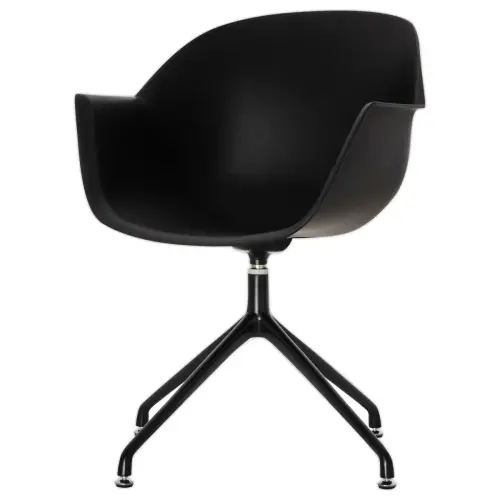 2 Fauteuils MOON Pivotants, 4 pieds noirsassise noire