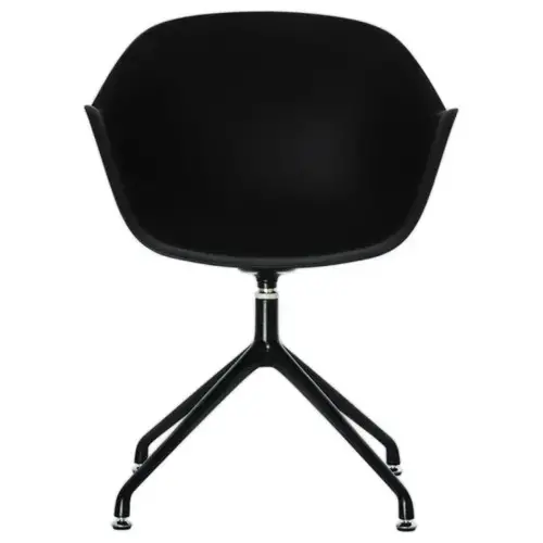 2 Fauteuils MOON Pivotants, 4 pieds noirsassise noire montés