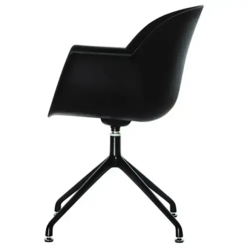 2 Fauteuils MOON Pivotants, 4 pieds noirsassise noire montés
