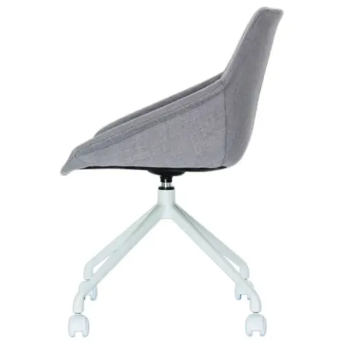 2 Chaises LUGE pivotantes &agrave; roulettes, 4pieds gris  assise gris 